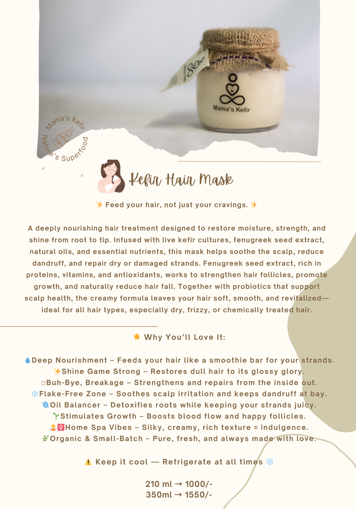 Kefir Hair Mask — Haircare by Mama's Kefir