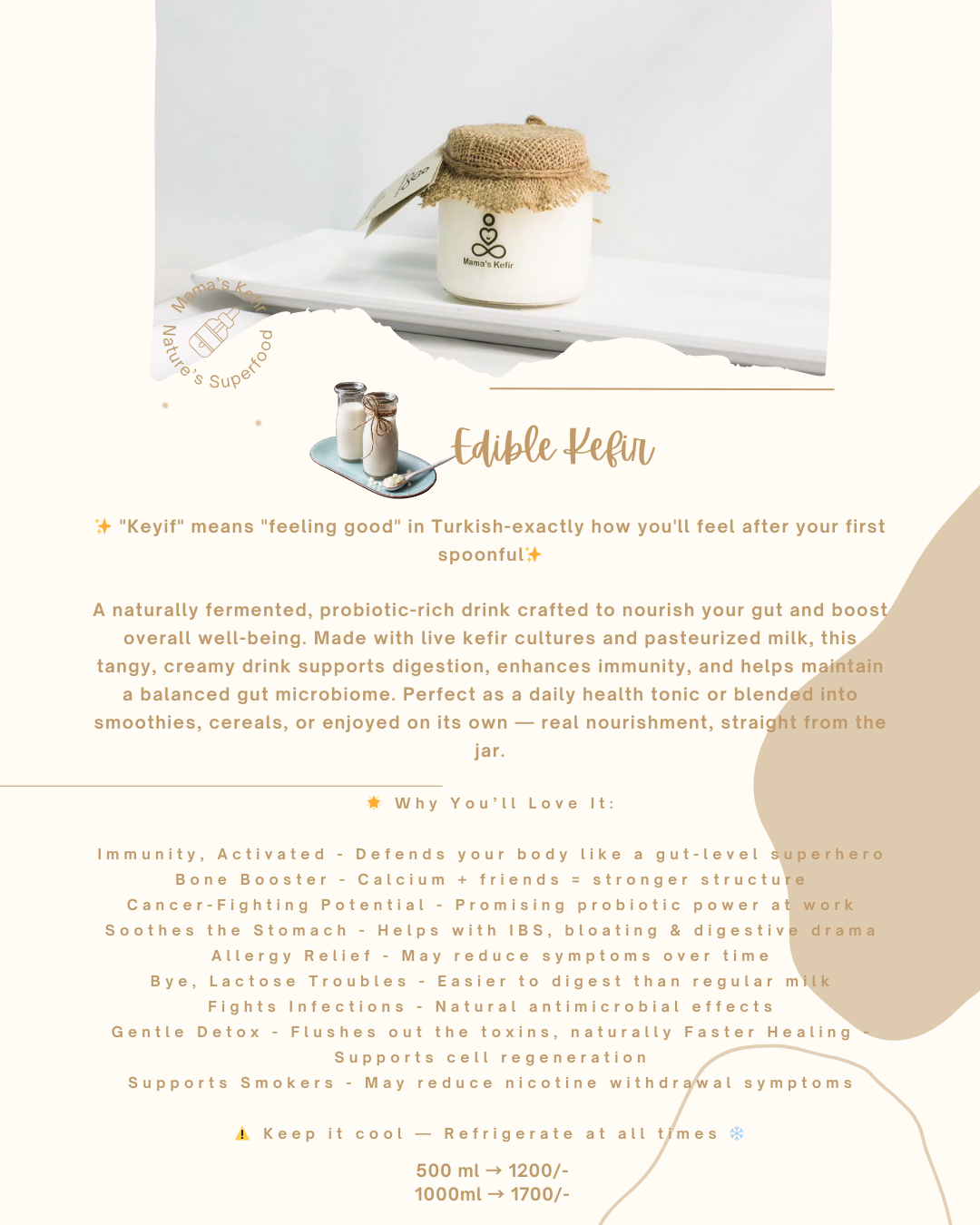 Edible Kefir — Cultured by Mama's Kefir
